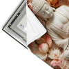 Led Wandbild Meditierender Buddha Mit Blueten Quadrat Materialvorschau