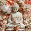 Led Wandbild Meditierender Buddha Mit Blueten Quadrat Motivvorschau