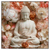 Led Wandbild Meditierender Buddha Mit Blueten Quadrat Produktvorschau Frontal