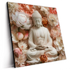 Led Wandbild Meditierender Buddha Mit Blueten Quadrat Produktvorschau Seitlich