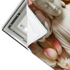 Led Wandbild Meditierender Buddha Mit Blueten Querformat Materialvorschau