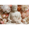 Led Wandbild Meditierender Buddha Mit Blueten Querformat Motivvorschau