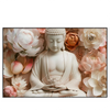 Led Wandbild Meditierender Buddha Mit Blueten Querformat Produktvorschau Frontal