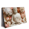 Led Wandbild Meditierender Buddha Mit Blueten Querformat Produktvorschau Seitlich