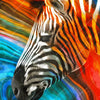 Led Wandbild Modernes Buntes Zebra Querformat Zoom