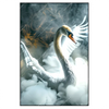 Led Wandbild Mystischer Schwan Im Nebel Hochformat Produktvorschau Frontal