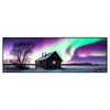 Led Wandbild Nordlichter Ueber Einem Holzhaus Panorama Produktvorschau Frontal
