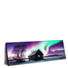 Led Wandbild Nordlichter Ueber Einem Holzhaus Panorama Produktvorschau Seitlich