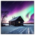 Led Wandbild Nordlichter Ueber Einem Holzhaus Quadrat Produktvorschau Frontal