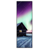 Led Wandbild Nordlichter Ueber Einem Holzhaus Schmal Produktvorschau Frontal