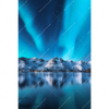 Led Wandbild Nordlichter Und Schneebedeckte Berge Hochformat Motivvorschau
