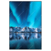 Led Wandbild Nordlichter Und Schneebedeckte Berge Hochformat Produktvorschau Frontal