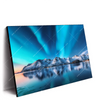 Led Wandbild Nordlichter Und Schneebedeckte Berge Querformat Produktvorschau Seitlich