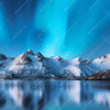 Led Wandbild Nordlichter Und Schneebedeckte Berge Querformat Zoom