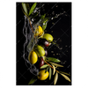 Led Wandbild Oliven Splash Hochformat Produktvorschau Frontal