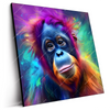 Led Wandbild Orang Utan In Regenbogenfarben Quadrat Produktvorschau Seitlich