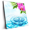 Led Wandbild Orchidee Wassertropfen Quadrat Produktvorschau Seitlich