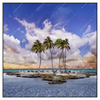 Led Wandbild Palmen Auf Insel Quadrat Produktvorschau Frontal