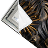 Led Wandbild Palmenblaetter Schwarz Gold Hochformat Materialvorschau