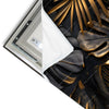 Led Wandbild Palmenblaetter Schwarz Gold Quadrat Materialvorschau