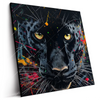 Led Wandbild Panther Farbexplosion Quadrat Produktvorschau Seitlich