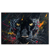 Led Wandbild Panther Farbexplosion Querformat Produktvorschau Frontal