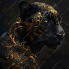 Led Wandbild Panther Mit Goldenen Ornamenten Quadrat Motivvorschau