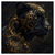 Led Wandbild Panther Mit Goldenen Ornamenten Quadrat Produktvorschau Frontal