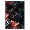 Led Wandbild Panther Und Rote Blueten Hochformat Produktvorschau Frontal