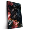 Led Wandbild Panther Und Rote Blueten Hochformat Produktvorschau Seitlich