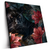 Led Wandbild Panther Und Rote Blueten Quadrat Produktvorschau Seitlich