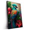 Led Wandbild Papagei Und Tropischer Hibiskus Hochformat Produktvorschau Seitlich