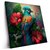 Led Wandbild Papagei Und Tropischer Hibiskus Quadrat Produktvorschau Seitlich