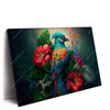 Led Wandbild Papagei Und Tropischer Hibiskus Querformat Produktvorschau Seitlich