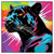 Led Wandbild Pop Art Panther Quadrat Produktvorschau Frontal