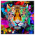 Led Wandbild Pop Art Tiger No 2 Quadrat Produktvorschau Frontal