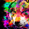 Led Wandbild Pop Art Wolf Querformat Zoom