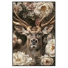 Led Wandbild Romantischer Hirsch Mit Blumen Hochformat Produktvorschau Frontal