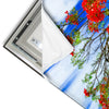 Led Wandbild Rote Blueten Und Tuerkisfarbenes Meer Hochformat Materialvorschau