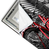 Led Wandbild Rotes Fahrrad In Gasse Hochformat Materialvorschau