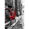 Led Wandbild Rotes Fahrrad In Gasse Hochformat Motivvorschau