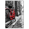 Led Wandbild Rotes Fahrrad In Gasse Hochformat Produktvorschau Frontal
