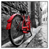 Led Wandbild Rotes Fahrrad In Gasse Quadrat Produktvorschau Frontal