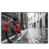 Led Wandbild Rotes Fahrrad In Gasse Querformat Produktvorschau Frontal