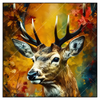 Led Wandbild Rothirsch Im Herbstwald Quadrat Produktvorschau Frontal
