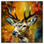 Led Wandbild Rothirsch Im Herbstwald Quadrat Produktvorschau Frontal