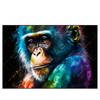 Led Wandbild Schimpanse In Bunten Farben Querformat Produktvorschau Frontal
