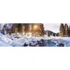 Led Wandbild Schneebedeckte Landschaft Am Fluss Panorama Motivvorschau