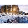 Led Wandbild Schneebedeckte Landschaft Am Fluss Querformat Motivvorschau