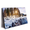 Led Wandbild Schneebedeckte Landschaft Am Fluss Querformat Produktvorschau Seitlich